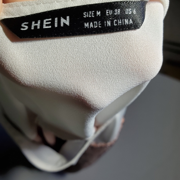 SHEIN Top with sequins. Pink and white color. Size M. - Picture 8 of 8